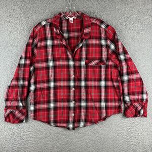 Victorias Secret Top Women’s Size XL Red Plaid Long‎ Sleeve